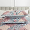thumbnail image 7 of HoneiLife Quilt set Floral Blue & Pink Microfiber Quilt, Queen- Suitable for All Season (3 Count), 7 of 7