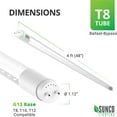 thumbnail image 2 of Bilot 10 Pack T8 LED 4FT Tube Light Bulbs Ballast Bypass Fluorescent Replacement, 5000K Daylight, 18W, Clear Cover, Retrofit, Single Ended Power (SEP), Grade – UL, 2 of 8