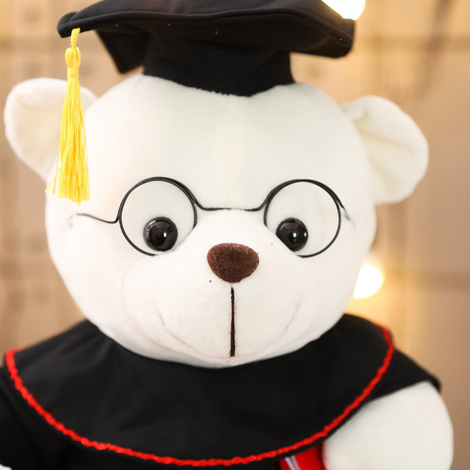 HCBY 2 Pack Graduation Plush Bear, 7 Inch Doctor Bear with Mini Cap Gown Glasses Scroll, Soft Cloth Doll for Graduation Season, Perfect Gift for Graduate Students Mentor