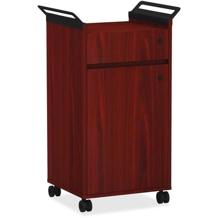 Lorell Moveable Laminate Mobile Storage Cabinet, Mahogany - Small