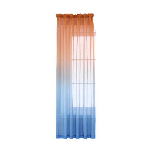 Gradient Sheer Curtains Semi-Transparent Polyester Window Drapes 51.97×96.06 Inch Multicolor for Living Room Bedroom Home Decor