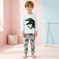 thumbnail image 2 of UAYOTSE Boys Long Sleeve Pajama Set Dinosaur Space Rocket Pattern 2‑Piece Cozy Kid Nightwear Sleepers Size 6-7 Years, 2 of 8