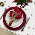 thumbnail image 5 of Christmas Tablecloth Oval Table Cloth 54 x 72 Table Cover Waterproof Fabric Tablecloths for Xmas Holiday Party Dinner Decor, Red and White, 5 of 6