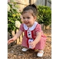 thumbnail image 5 of BemeyourBBs Toddler Girl 4th of July Dress Fourth of July Outfit Baby Girl Memorial Day Independent Day Outfits Summer Gingham Plaid Dress Ice Cream Embroidery Short Sleeve Doll Collar A-Line Dress, 5 of 9