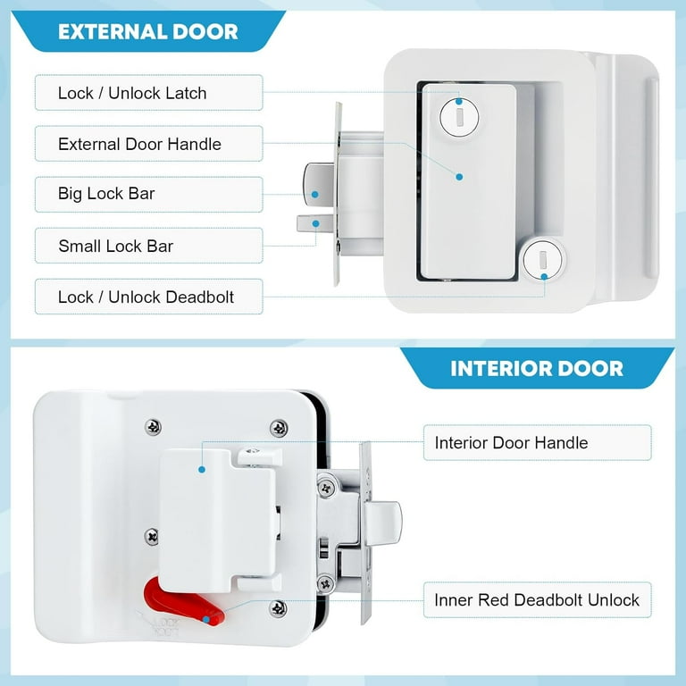 Rv Door Lock Replacement Kohree - 100% Zinc Alloy Paddle Deadbolt For Campers & Trailers Keyless Entry Door Lock Deadbolt With Handle Set Rv Door Lock Replacement Kohree - 100% Zinc Alloy Paddle Deadbolt For Campers & Trailers Keyless Entry Door Lock Deadbolt With Handle Set