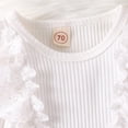 thumbnail image 4 of Okbabeha Newborn Baby Girl Clothes Ruffle Long Sleeve Ribbed Knit Romper Onesie Pants Set Spring Fall Outfit 0 3 6 9 12 18Month, 4 of 7