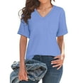 thumbnail image 6 of SHITINN Womens T Shirts V Neck Short Sleeve Summer Tops Casual Basic Tees 2025 Trendy Womens Summer Tops Short Sleeve Womens T-Shirts Womens Tees Loose Fit, 6 of 9