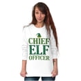 thumbnail image 4 of Xmas Chief Elf Officer Santa Helper Long Sleeve TShirt Men Women Brisco Brands X, 4 of 6
