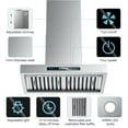 "IKTCH 36"" Wall Mount Range Hood, 900 CFM, 4Speed Fan, Stainless