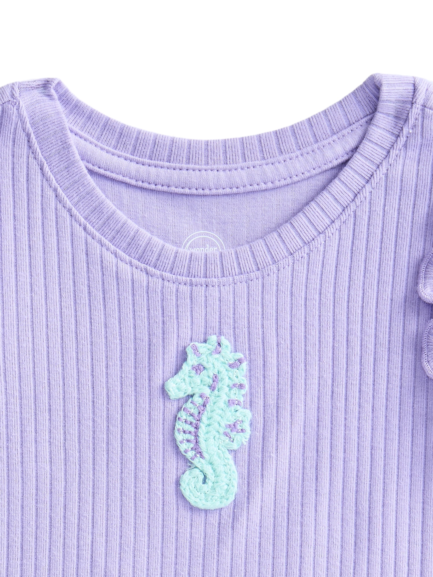 Wonder Nation Baby Girls Flutter Tee, Sizes 0M-24M