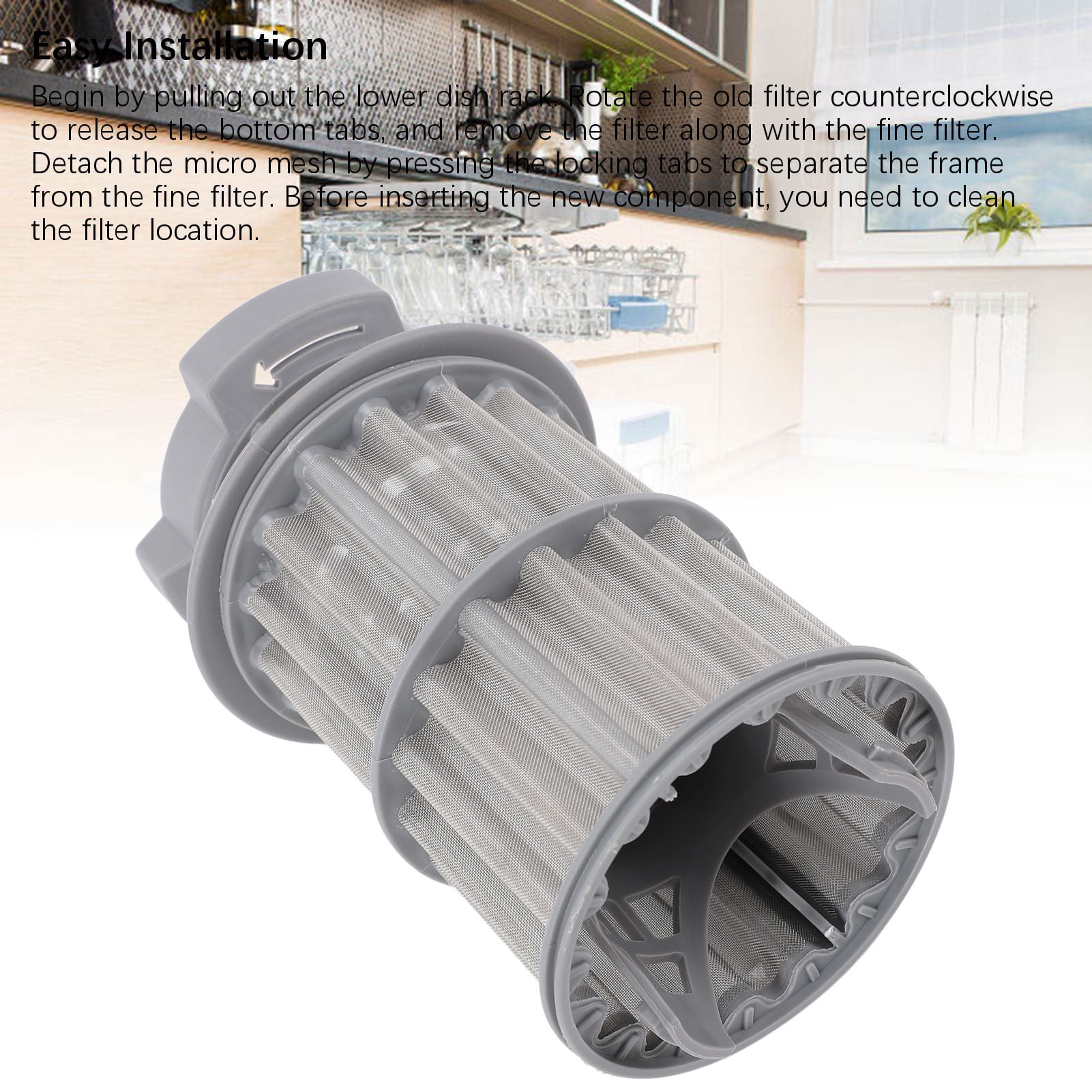 Dishwasher Drain Mesh Filter, Circulation Pump Filter Replacement Effective  For SHE3ARL5UC 08