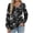 Dark Blue, variant on Bxsruta Tops for Women, Women's Blouses Printed V-Neck Drop Shoulder Long Sleeve Tunic Stretch Polyester Blend Comfort Relaxed Tops