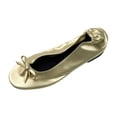 thumbnail image 2 of Nestiefly Women's Foldable Ballet Flats Bow Design Pointed Toe Fashion Versatile Fit for Wedding, Office, Travel Champagne 36, 2 of 3