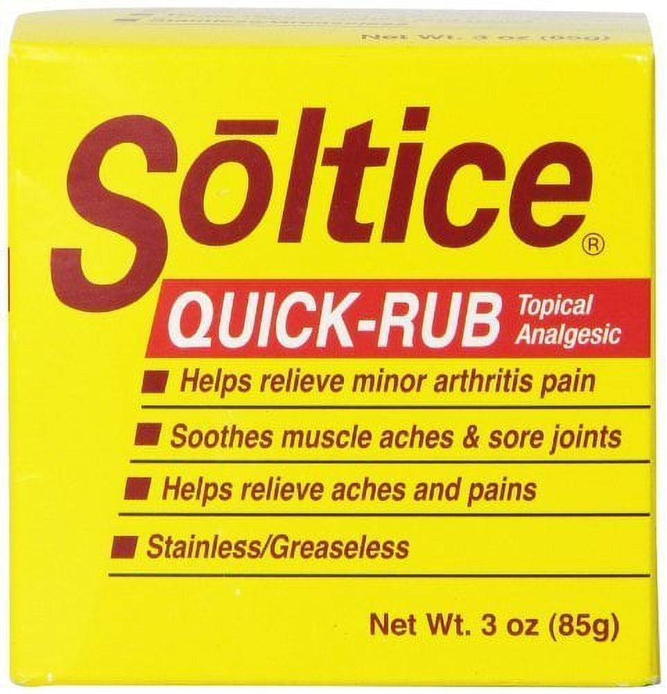 Soltice Quick Rub Topical Analgesic Soothes Minor Aches & Sore Joints, 3oz