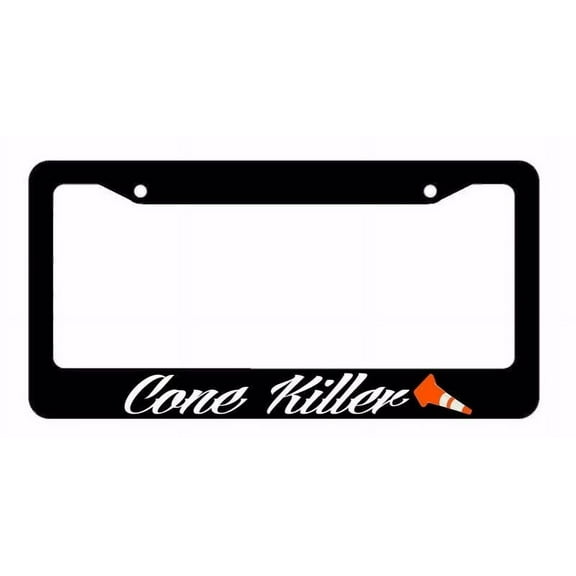 Cone Killer Track JDM Race Drift Dope Low Funny Black License Plate Frame