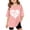 Pink, variant on XUELUO Juniors Girls Tops & T-Shirts Summer Heart Print Round Neck Drop Shoulder Short Sleeve Loose Tshirts Activewear,Pink,13-14 Years