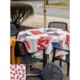 thumbnail image 5 of Outdoor Tablecloth with Umbrella Hole for Patio/Picnic/Party/Camping, Anniversary Waterproof Table Cloth Square Cover Washable, America Freedom Patriotic Independence (54"x 54"), 5 of 9