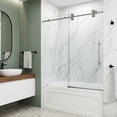 thumbnail image 2 of VIGO Elan 56 to 60 in. W x 66 in. H Sliding Frameless Tub Door in Stainless Steel with 3/8 in. (10mm) Clear Glass, 2 of 14