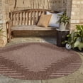 thumbnail image 3 of Unique Loom Outdoor Modern Collection Area Rug - Tambor (4' Round Brown/Ivory), 3 of 11