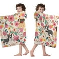 thumbnail image 4 of Dogs with Pioneer Flower Hooded Bath Towel，50"x30" for Ages 3 To 12 Kids, Quick Dry Lightweight Soft Microfiber Hood Beach Towel Cover Up for Kids, 4 of 7