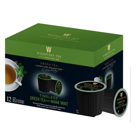 Wissotzky Tea Timeless Green Tea With Nana Mint Tea Single Serve Cups For Keurig K Cup Brewer, 12 Ct