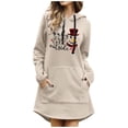 thumbnail image 3 of WZXFASHION Chandails à Capuchon pour Femmes de Noël Décontractés à Couleur Unie Imprimée, Chandail à Capuche à Enfiler avec Poche, Manches Longues, Robe, Soldes Aujourd'hui, Liquidation, Chandail à Capuchon Surdimensionné à Fermeture Éclair, 3 of 6