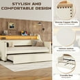 thumbnail image 5 of UHOMEPRO Twin Size Daybed with Trundle Included, Upholstered Faux Leather Daybed with Charging Station and LED Lights, Modern Daybed Frame with Storage Shelves, No Box Spring Needed, White, 5 of 10
