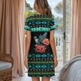 thumbnail image 2 of FKELYI American Tribal Rose Hummingbird Print Button Down Nightgowns Women Soft Sleepwear Dress Breathable Nightshirt Dress Pajama Dress Nightwear Short Sleeve Dress for Summer, S, 2 of 6
