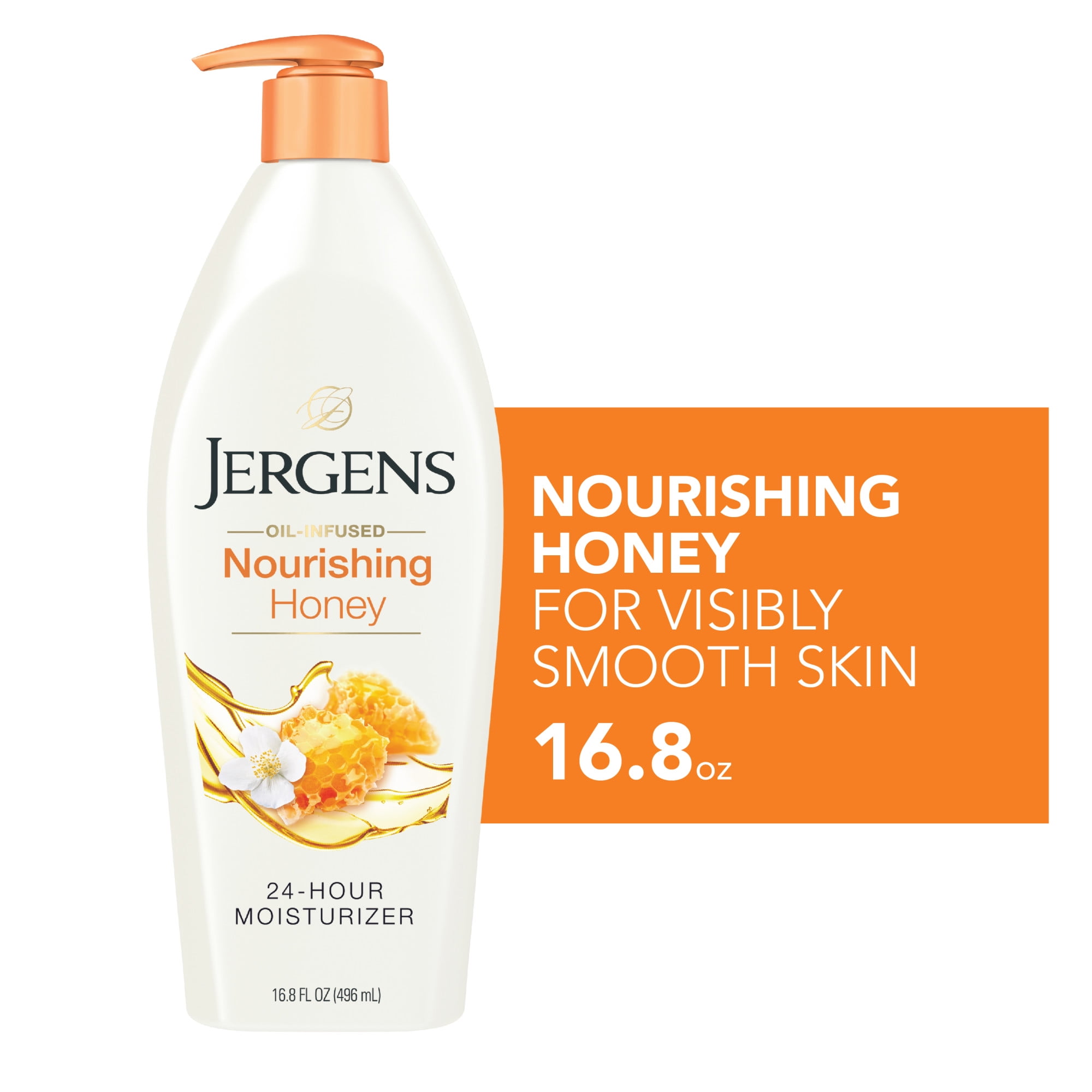 Jergens Hand and Body Lotion, Nourishing Honey Dry Skin Body Lotion, 16.8 Oz