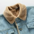 thumbnail image 3 of hopeusnice Men's Winter Warm Denim Jacket with Hood Thick Fleece Jean Trucker Coats Outwear with Pockets Light Blue L, 3 of 8