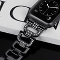 thumbnail image 3 of Worryfree Gadgets Metal Bands Compatible with Apple Watch Band 38mm 40mm 41mm, 42mm 44mm 45mm Wristband Adjustable iWatch Strap Series 8 7 6 5 4 3 2 1 SE for Women Girls Black, 3 of 5