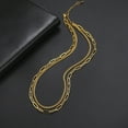 thumbnail image 6 of EUEAVAN Double Layer Stainless Steel Chain Combination Necklace Gold, 6 of 6