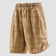 thumbnail image 5 of Enjoytime Casual Plaid Shorts Men Elastic Waist Drawstring Stretch Summer Work Shorts with Pockets, 5 of 7
