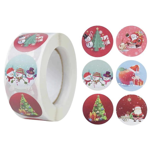 1in Feliz Navidad regalo sellado etiquetas adhesivas 500 uds/rollo álbum de recortes papel adhesivo para Navidad LingWen 8390613720627