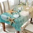 thumbnail image 4 of SKYSONIC Starfish Shell Summer Beach Tablecloth Durable Rectangle Tablecloths Waterproof Square Table Cloth Stain Resistant Table Cover for Outdoor Picnic Restaurant Home Decoration 60 x 90 Inch, 4 of 7