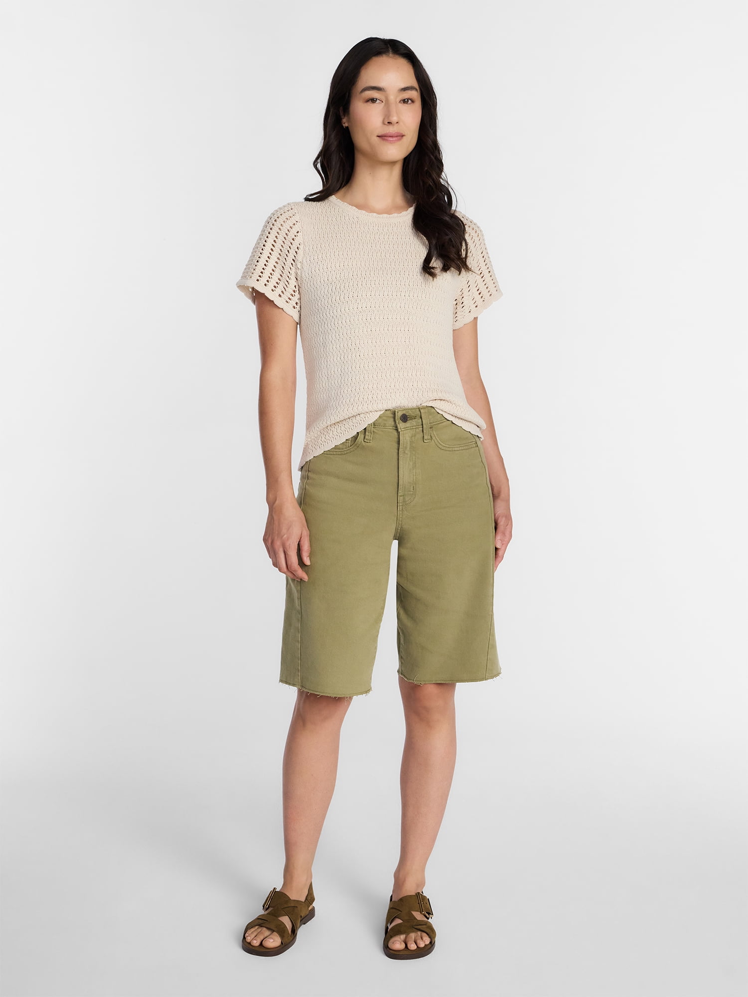 Time and Tru Women's Barrel Bermuda Shorts, Sizes 0-20