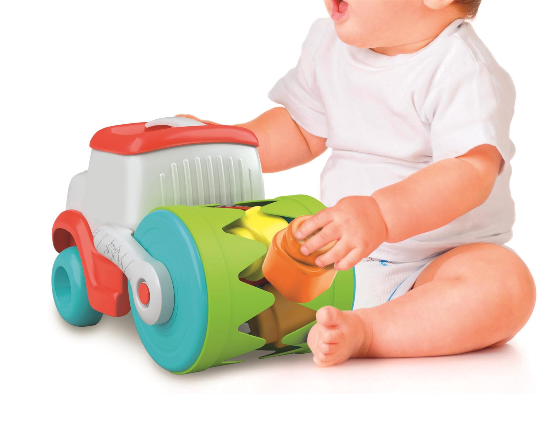 Clementoni Sensory Steamroller Brick Eater Roller with 6 Clemmy Blocks, for Toddlers 6-36 Months, 17495