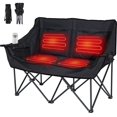 thumbnail image 2 of NAIZEA Heated Double Camping Chair, 2-Person Heated Folding Chairs for Outdoor Sports w/ 3 Heat Levels & 4 Heating Zones, Patio Lounge Chairs Folding Camping Chair Supports 990 lbs, 2 of 7