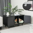 thumbnail image 2 of Gymax Meuble Télé pour Litière de Chat, Armoire, Maisonnette Dissimulée pour Chat, Salle de Bain avec 2 Portes, 2 of 10