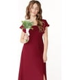 thumbnail image 6 of Drtj Girls Bridesmaid Dress for Wedding Chiffon Short Sleeve Flower Girl Dresses for Teen with Slit, 6 of 7
