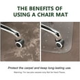 thumbnail image 5 of Wozola Office Chair Mat for Carpet - Computer Desk Chair Mat for Carpeted Floors, Easy Glide Rolling Plastic Floor Mat for Office Chair on Carpet for Work, Home, Gaming with Extended Lip,36"x48", 5 of 7