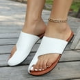 thumbnail image 6 of THDHVS Wide Sandals for Women,Womens Sandals,Women's Fashion Casual Toe Solid Color Spring and Summer Flat Sandals White 8, 6 of 6