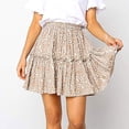 thumbnail image 3 of Modegal Women's Floral Print High Waist Pleated Skater Skirt Ruffle Flared Beach Mini Skirt, 3 of 4