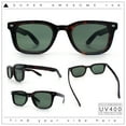 thumbnail image 2 of Gentlemans Hipster Bevel Horn Rim Plastic Fashion Hustler Sunglasses Tortoise - Green, 2 of 8