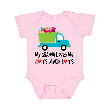 

Inktastic Granna Loves Me Lots Grandchild Gift Baby Boy or Baby Girl Bodysuit