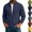 Dark Blue, variant on Mens Thermal Polar Fleece Jacket Casual Full Zip Stand Collar Warm Winter Sweatshirt Layering Coat for Golf Hiking Travel Work with Zip Pockets, Dark Blue, XXXL
