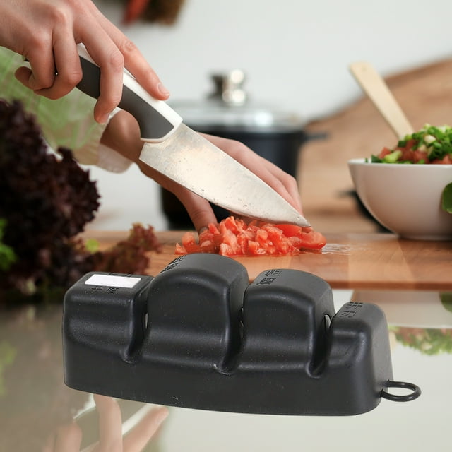 TopLLC Kitchen Gadgets, Kitchen Accessories Household Sharpening Kitchen Double Sided Sharpening With Base Non Slip Knife Sharpener Polishing Grinding Knife Sharpening Tool Plasticwhetstone millstone