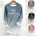 thumbnail image 4 of YanHoo Thermal Fleece Top Women Merry Christmas Warm Thicken Sherpa Lined Shirts Plus Size Plush Thermal Underwear Casual Loose Fit Crewneck Long Sleeve Tops Tee, 4 of 4
