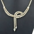 thumbnail image 3 of 14k Yellow Gold 17.0 Cttw Diamond Double Row Lariat 18" Inch Tennis Necklace with Pear Shape Diamond Drop Tips (I-J Color, VS2-SI1 Clarity), 3 of 8