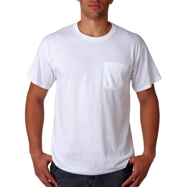Jerzees Adult Heavyweight Ribbed Crewneck Pocket T-Shirt, Pack of 6